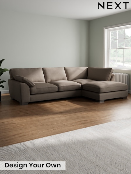 Fine Chenille Easy Clean/Mid Taupe Brown Stamford Grand Relaxed Sit (H35571) | £2,525