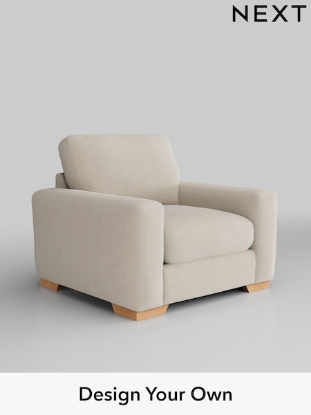 Fine Chenille Easy Clean/Oyster Houghton Deep Relaxed Sit (H35577) | £925