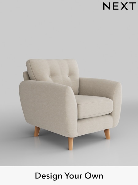 Fine Chenille Easy Clean/Oyster Wilson Buttoned Back (H35585) | £599