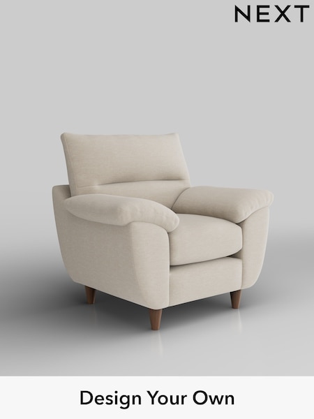 Fine Chenille Easy Clean/Oyster Elliot Highback (H35598) | £675