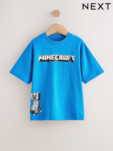 Blue Back Print Minecraft T-Shirt (3-16yrs) (H35603) | £10 - £13