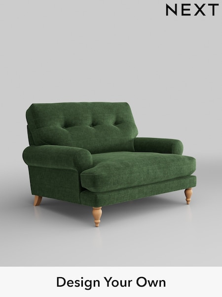 Luxe Chenille/Dark Green Erin Buttoned Back Deep Relaxed Sit (H35652) | £1,125