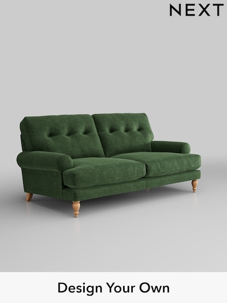 Luxe Chenille/Dark Green Erin Buttoned Back Deep Relaxed Sit (H35652) | £1,425