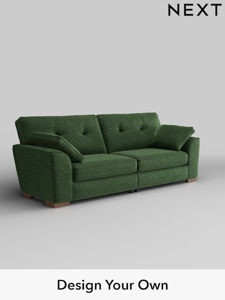 Luxe Chenille/Dark Green Stamford Buttoned Back (H35662) | £1,525