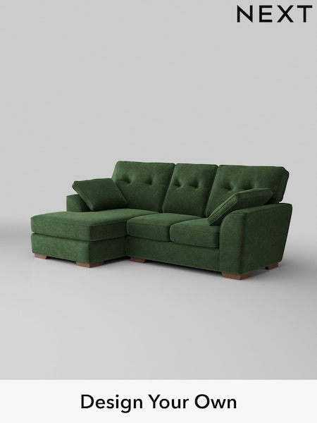 Luxe Chenille/Dark Green Stamford Buttoned Back (H35662) | £1,925