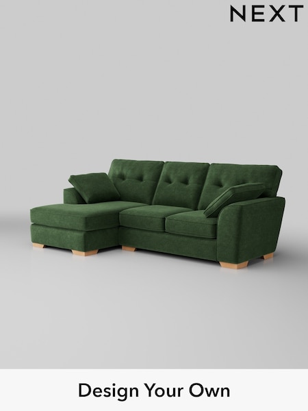 Luxe Chenille/Dark Green Stamford Buttoned Back (H35662) | £2,025