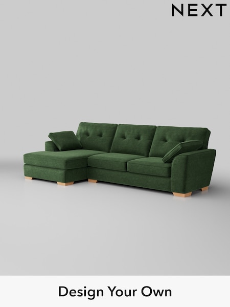 Luxe Chenille/Dark Green Stamford Buttoned Back (H35662) | £2,175