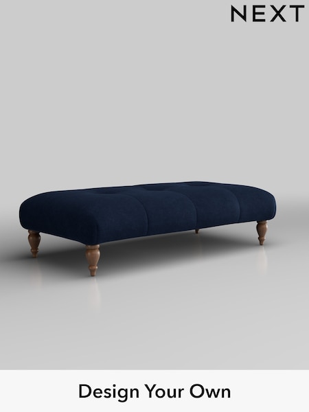 Luxe Chenille/Navy Blue Erin Buttoned Back Deep Relaxed Sit (H35713) | £550
