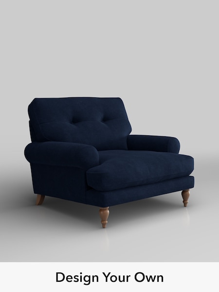Luxe Chenille/Navy Blue Erin Buttoned Back Deep Relaxed Sit (H35713) | £1,025