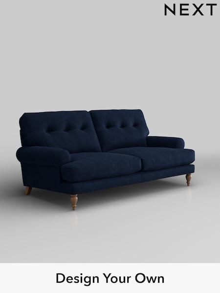 Luxe Chenille/Navy Blue Erin Buttoned Back Deep Relaxed Sit (H35713) | £1,425