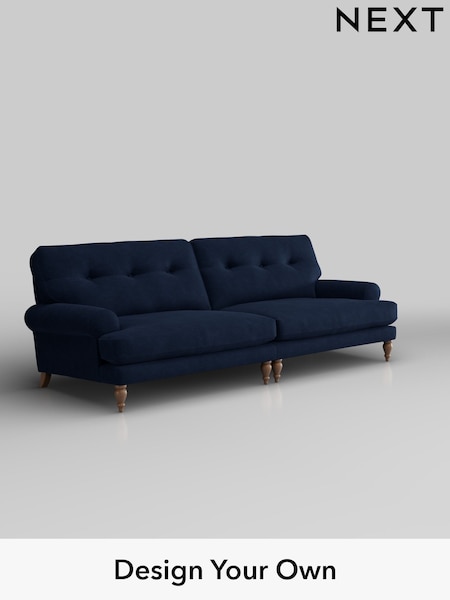 Luxe Chenille/Navy Blue Erin Buttoned Back Deep Sit (H35717) | £1,575