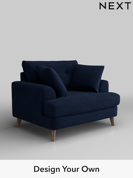 Luxe Chenille/Navy Blue Parker Buttoned Back (H35721) | £1,125