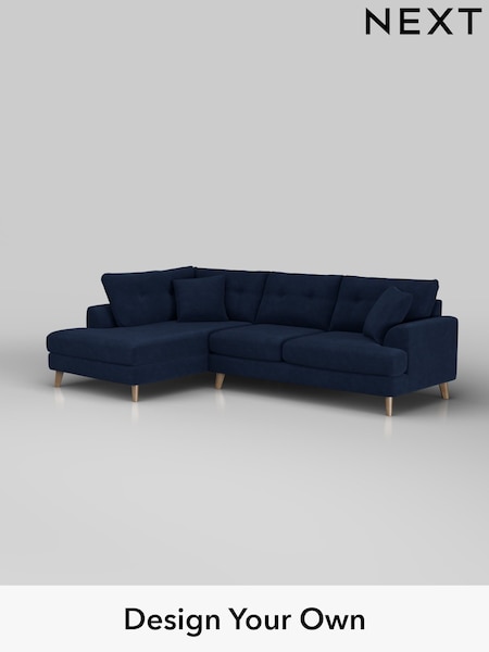 Luxe Chenille/Navy Blue Parker Buttoned Back (H35721) | £2,475