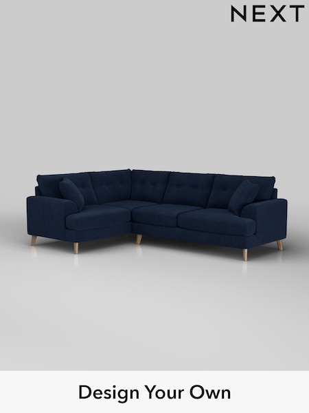Luxe Chenille/Navy Blue Parker Buttoned Back (H35721) | £2,550