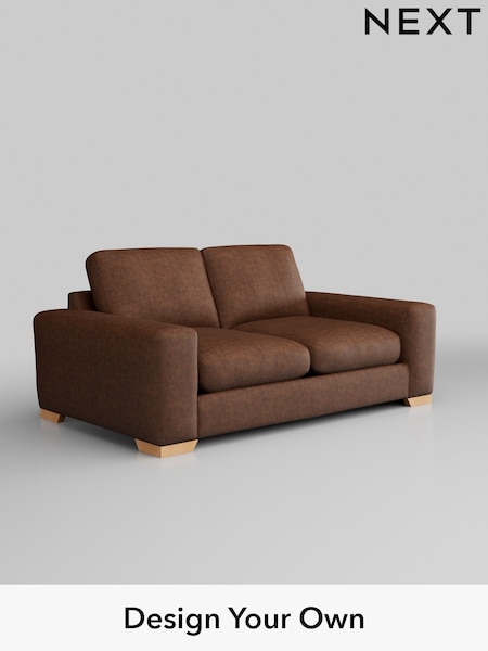 Monza Faux Leather Easy Clean/Chestnut Brown Houghton Deep Relaxed Sit (H35755) | £1,325