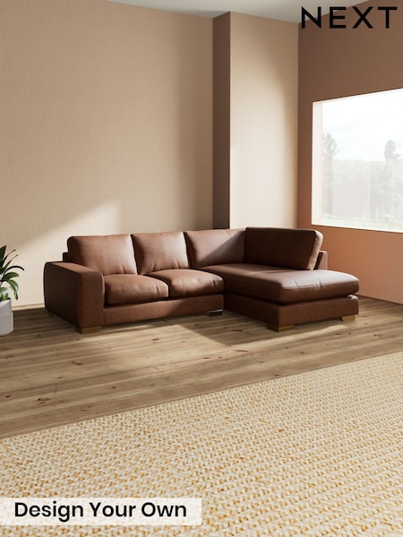 Monza Faux Leather Easy Clean/Chestnut Brown - Houghton Deep Relaxed Sit