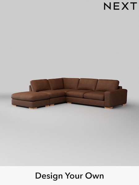 Monza Faux Leather Easy Clean/Chestnut Brown Houghton Deep Relaxed Sit (H35755) | £2,675