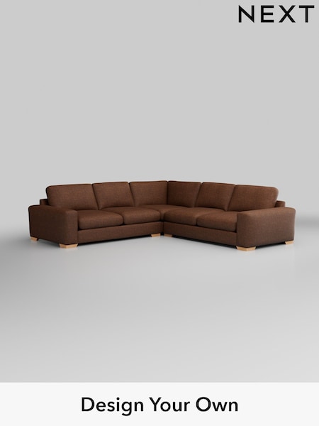 Monza Faux Leather Easy Clean/Chestnut Brown Houghton Deep Relaxed Sit (H35755) | £2,925