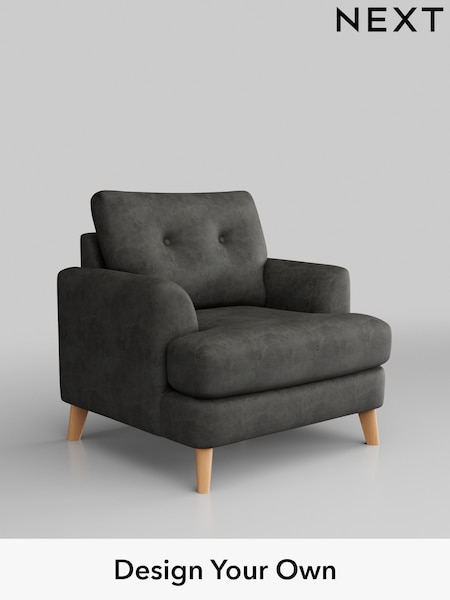 Monza Faux Leather Easy Clean/Dark Grey Parker Buttoned Back (H35758) | £925