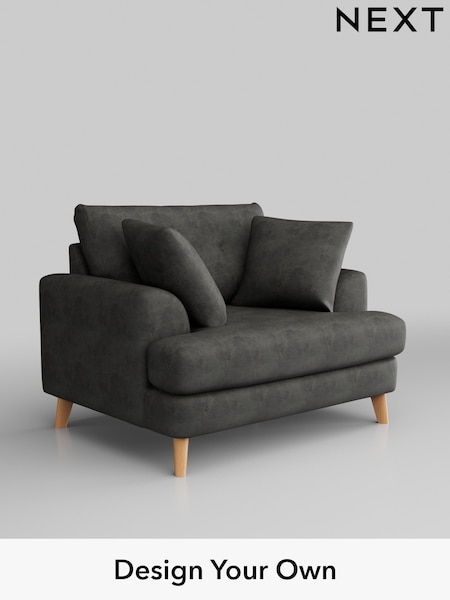 Monza Faux Leather Easy Clean/Dark Grey Parker Buttoned Back (H35758) | £1,025