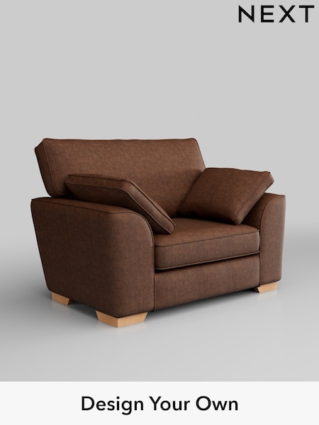 Monza Faux Leather Easy Clean/Chestnut Brown Stamford (H35761) | £850
