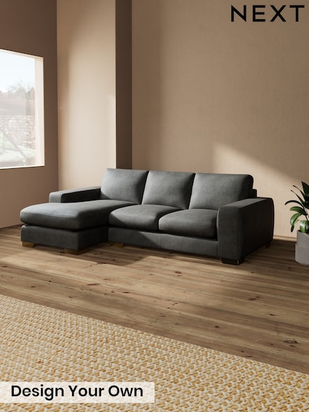 Monza Faux Leather Easy Clean/Dark Grey - Houghton Deep Sit