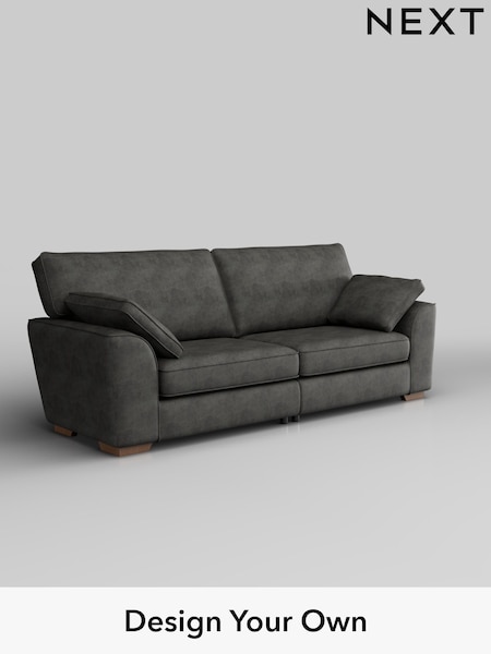 Monza Faux Leather Easy Clean/Dark Grey Stamford (H35763) | £1,350