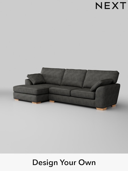Monza Faux Leather Easy Clean/Dark Grey Stamford (H35763) | £1,950
