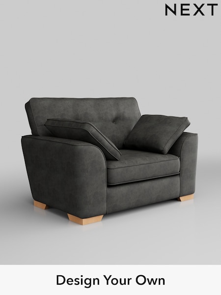 Monza Faux Leather Easy Clean/Dark Grey Stamford Buttoned Back (H35767) | £899
