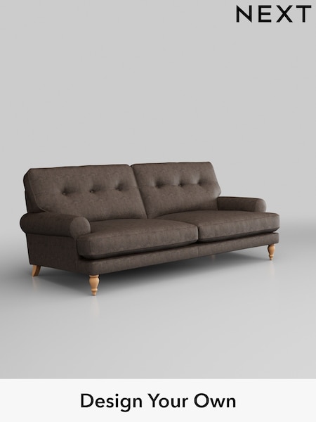 Monza Faux Leather Easy Clean/Peppercorn Brown Erin Buttoned Back Deep Relaxed Sit (H35770) | £1,425