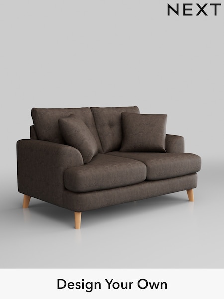 Monza Faux Leather Easy Clean/Peppercorn Brown Parker Buttoned Back (H35775) | £1,225