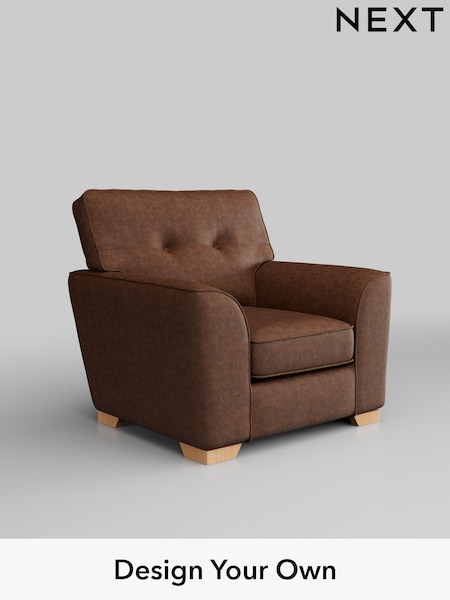 Monza Faux Leather Easy Clean/Chestnut Brown Stamford Buttoned Back (H35776) | £799