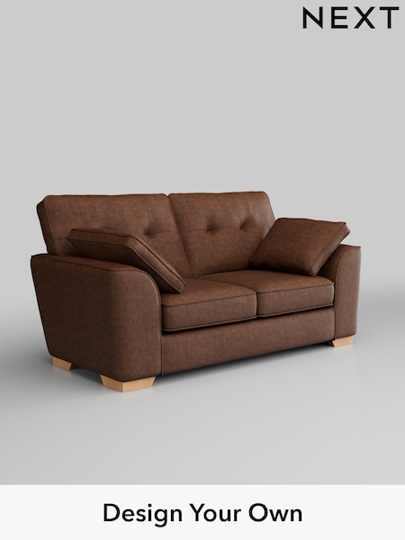 Monza Faux Leather Easy Clean/Chestnut Brown Stamford Buttoned Back (H35776) | £1,199