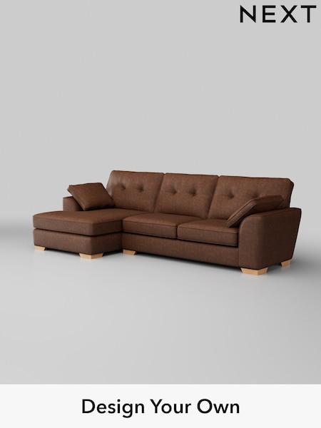 Monza Faux Leather Easy Clean/Chestnut Brown Stamford Buttoned Back (H35776) | £2,025