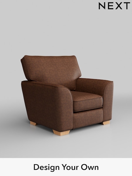 Monza Faux Leather Easy Clean/Chestnut Brown Stamford Grand Relaxed Sit (H35782) | £799