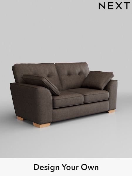 Monza Faux Leather Easy Clean/Peppercorn Brown Stamford Buttoned Back (H35783) | £1,199