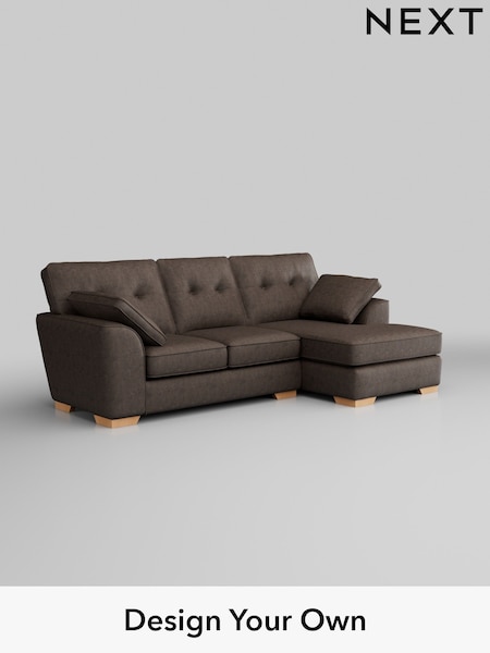 Monza Faux Leather Easy Clean/Peppercorn Brown Stamford Buttoned Back (H35783) | £1,875