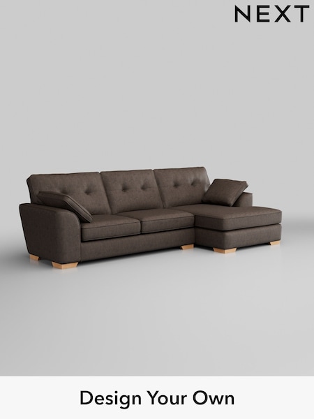 Monza Faux Leather Easy Clean/Peppercorn Brown Stamford Buttoned Back (H35783) | £2,025