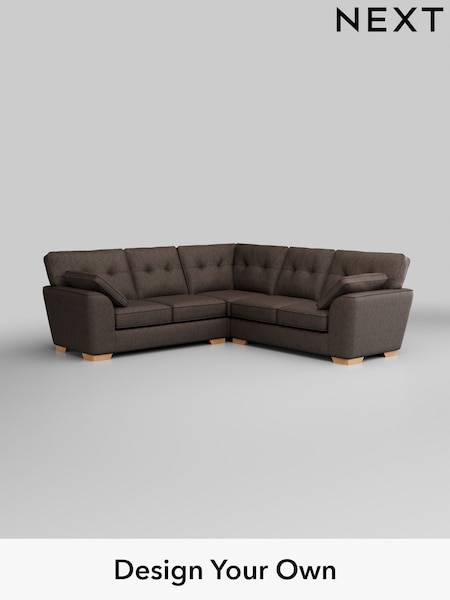 Monza Faux Leather Easy Clean/Peppercorn Brown Stamford Buttoned Back (H35783) | £2,425