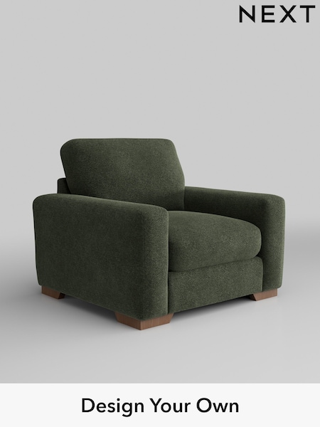 Boucle Chenille/Dark Moss Green Houghton Deep Relaxed Sit (H35788) | £925