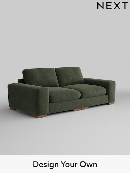 Boucle Chenille/Dark Moss Green Houghton Deep Relaxed Sit (H35788) | £1,525