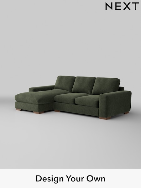 Boucle Chenille/Dark Moss Green Houghton Deep Relaxed Sit (H35788) | £2,125