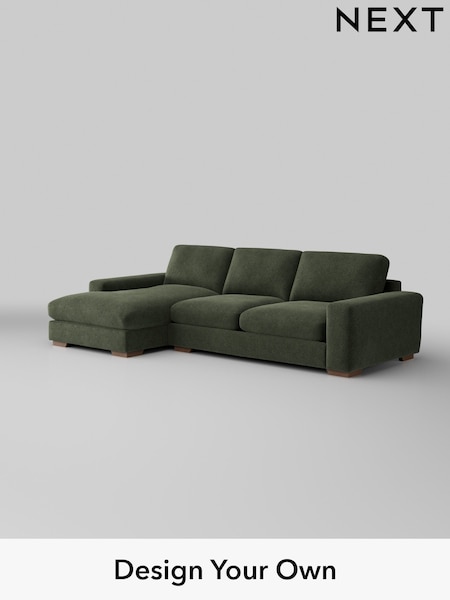 Boucle Chenille/Dark Moss Green Houghton Deep Relaxed Sit (H35788) | £2,325