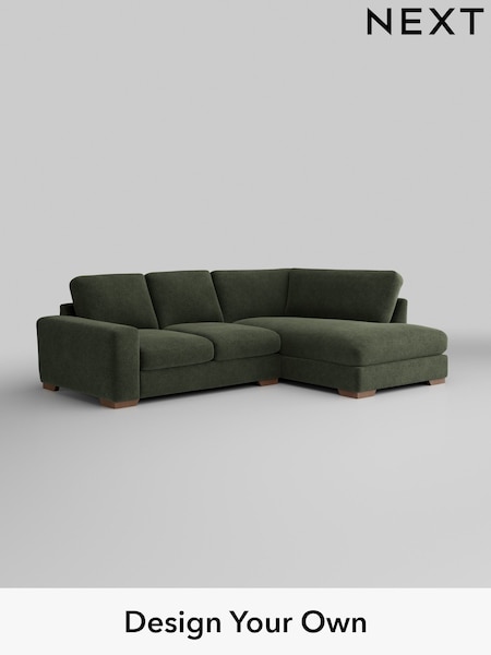 Boucle Chenille/Dark Moss Green Houghton Deep Relaxed Sit (H35788) | £2,150
