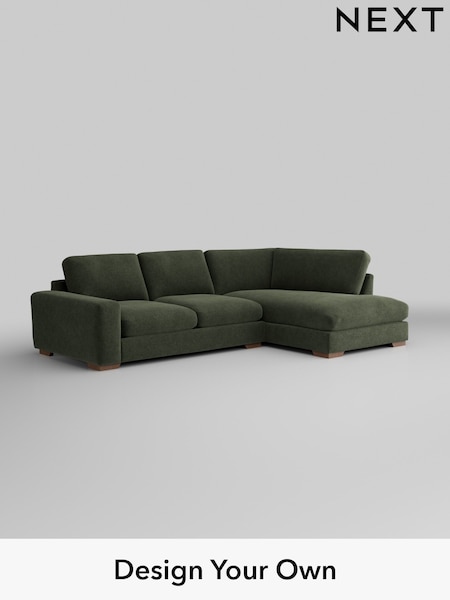 Boucle Chenille/Dark Moss Green Houghton Deep Relaxed Sit (H35788) | £2,250