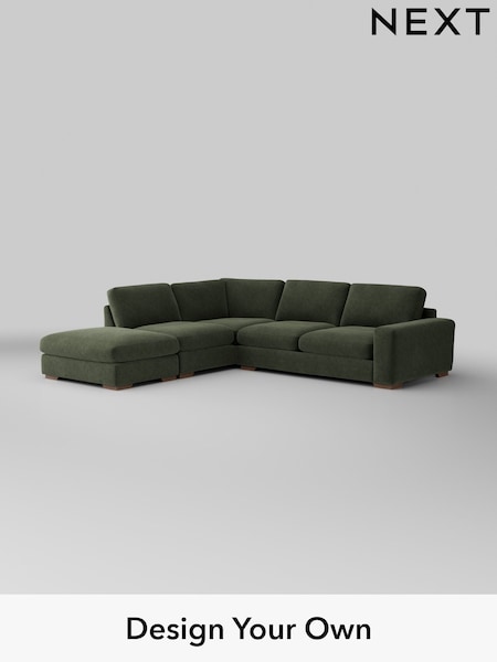 Boucle Chenille/Dark Moss Green Houghton Deep Relaxed Sit (H35788) | £2,675