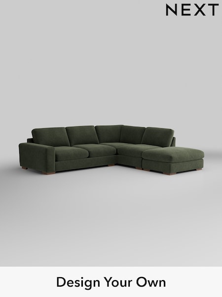 Boucle Chenille/Dark Moss Green Houghton Deep Relaxed Sit (H35788) | £2,675