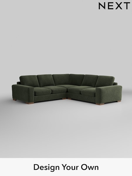 Boucle Chenille/Dark Moss Green Houghton Deep Relaxed Sit (H35788) | £2,825