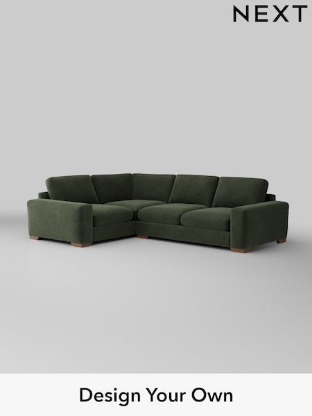 Boucle Chenille/Dark Moss Green Houghton Deep Relaxed Sit (H35788) | £2,625