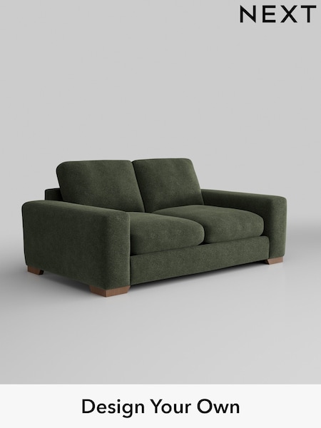 Boucle Chenille/Dark Moss Green Houghton Deep Relaxed Sit (H35788) | £1,525
